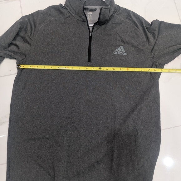 Adidas - Athletic 1/4 zip up Sweat shirt long sleeve Large Gray - Picture 5 of 6